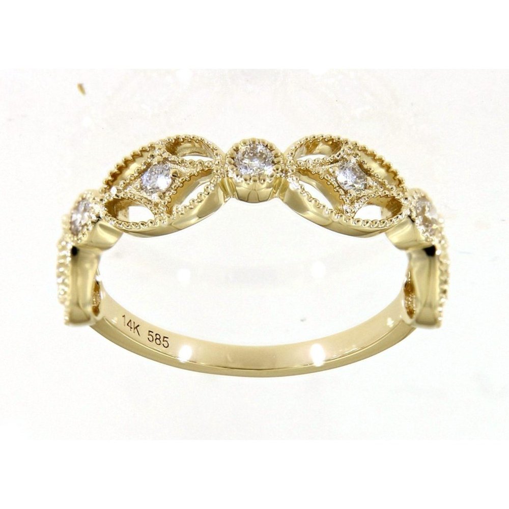 Real Diamond Vintage  Ring 14K Yellow Gold
